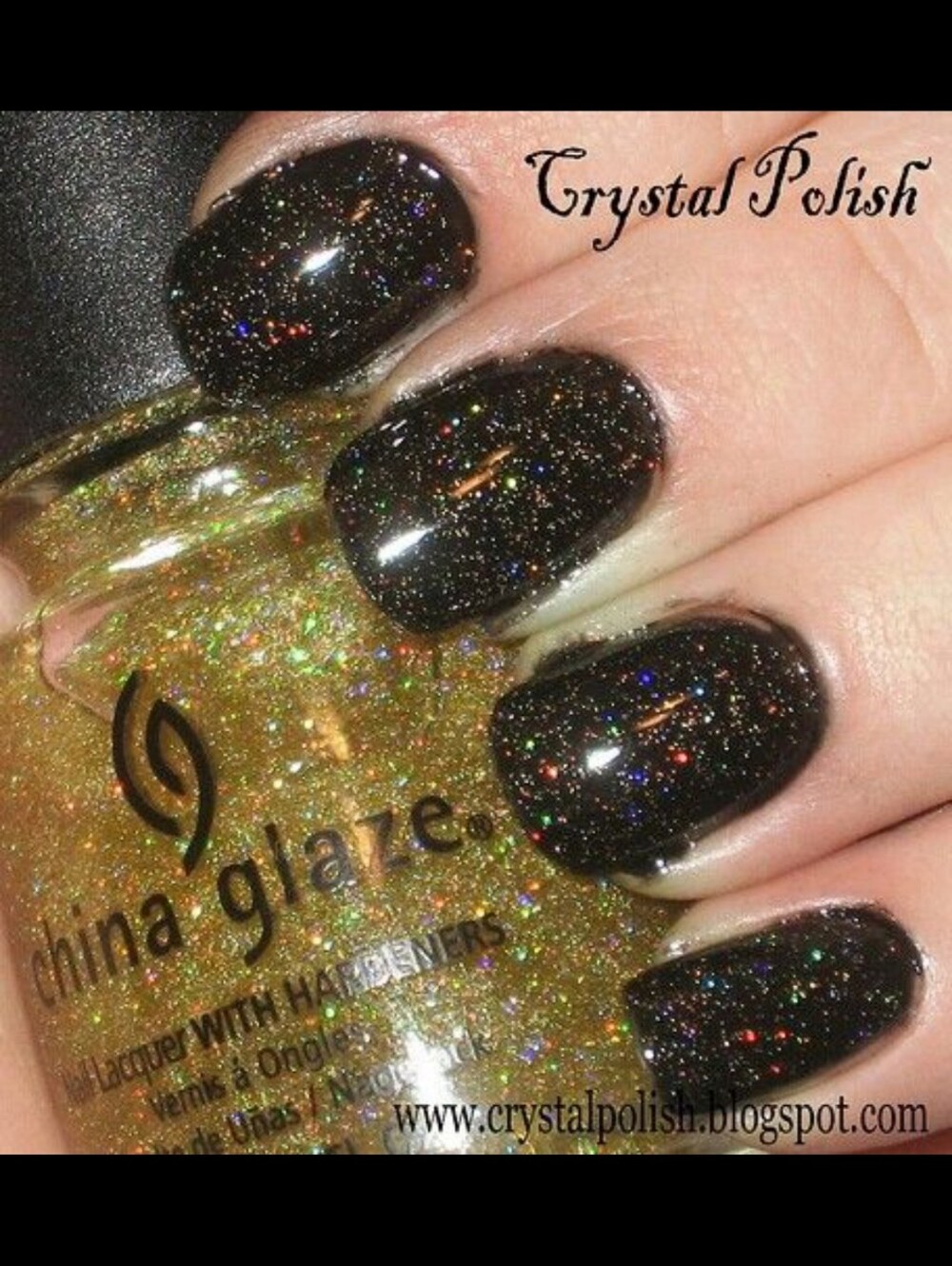 China Glaze ๐โจ Golden Enchantment Holographic Top Coat Polish - DISCONTINUED - Picture 7 of 8